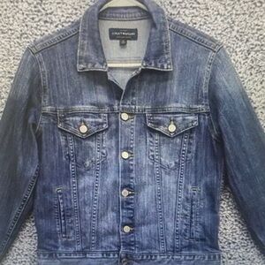 Lucky Brand Tomboy Trucker Denim Jacket Size M Button Up Faded Preppy Boho Blue